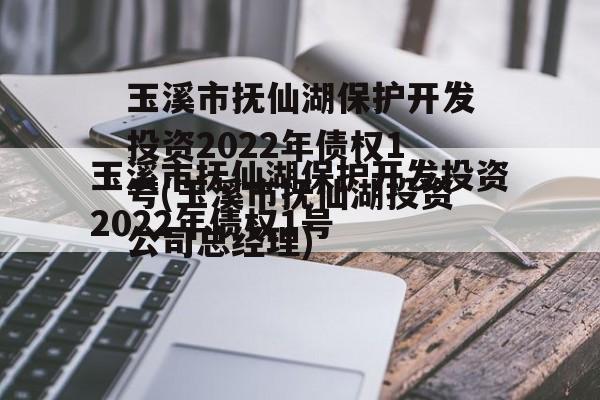 玉溪市抚仙湖保护开发投资2022年债权1号(玉溪市抚仙湖投资公司总经理)