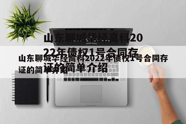 山东聊城华经高科2022年债权1号合同存证的简单介绍