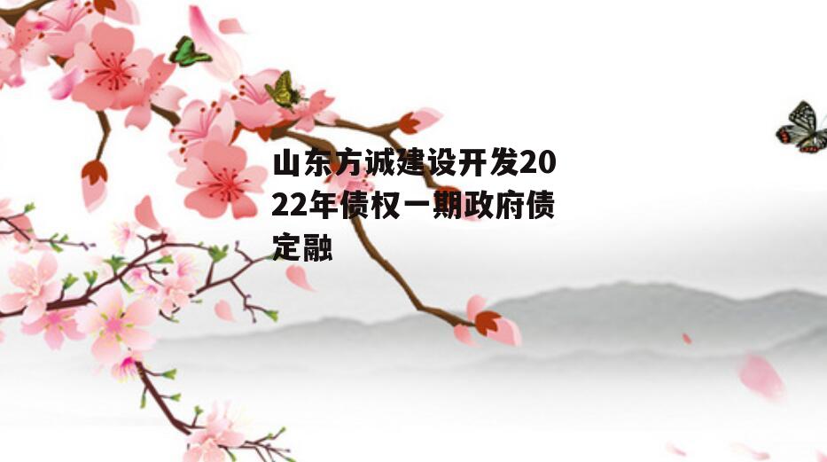 山东方诚建设开发2022年债权一期政府债定融