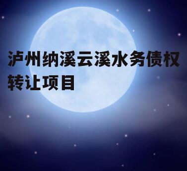泸州纳溪云溪水务债权转让项目