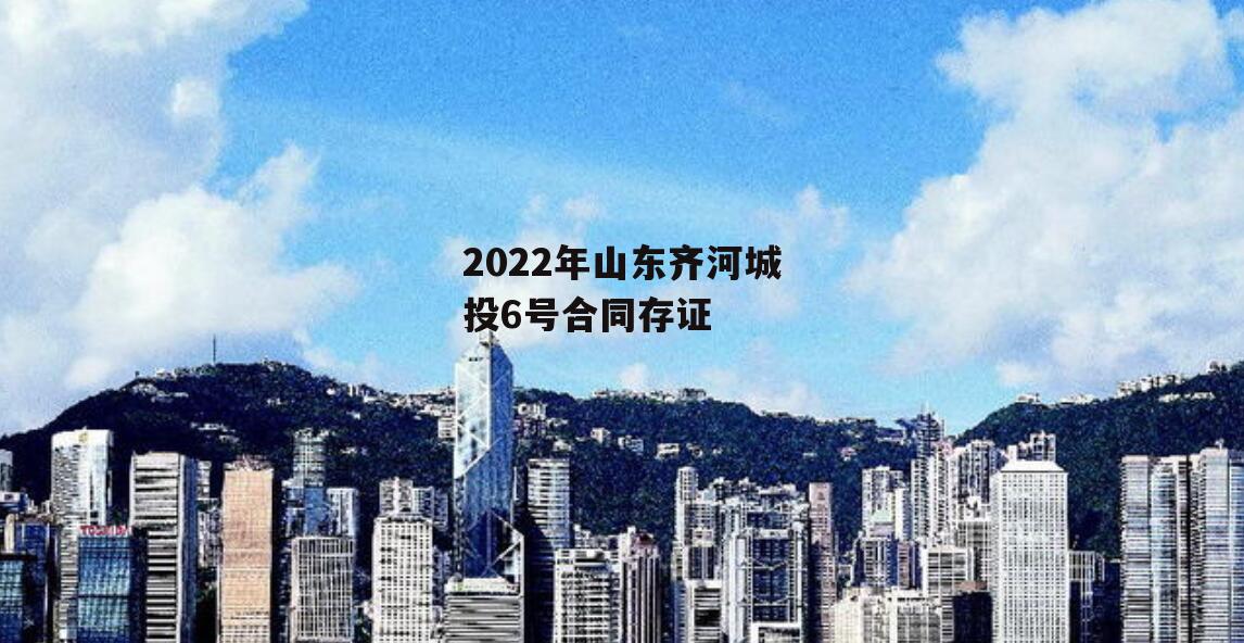 2022年山东齐河城投6号合同存证