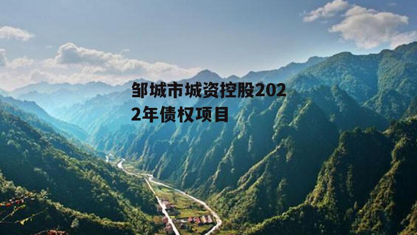 邹城市城资控股2022年债权项目
