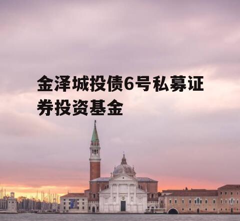 金泽城投债6号私募证券投资基金