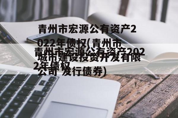 青州市宏源公有资产2022年债权(青州市城市建设投资开发有限公司 发行债券)