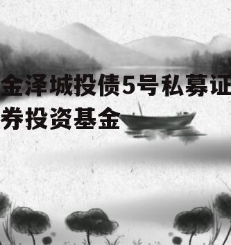 金泽城投债5号私募证券投资基金