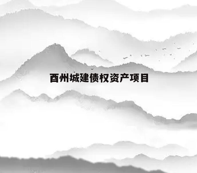 酉州城建债权资产项目
