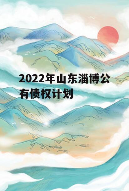 2022年山东淄博公有债权计划