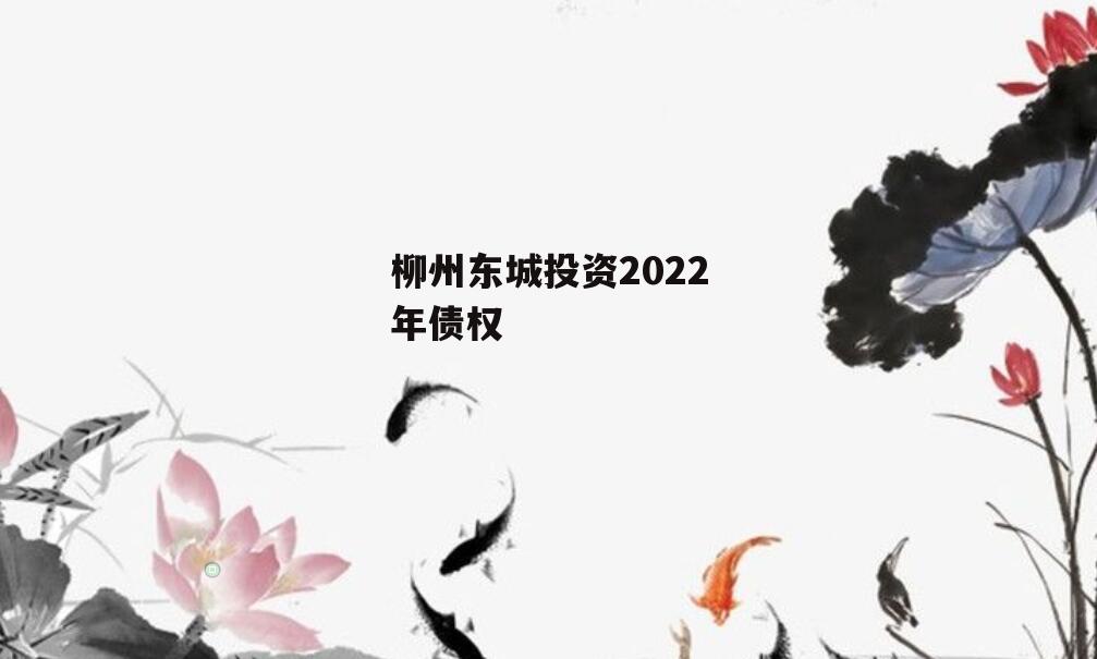 柳州东城投资2022年债权