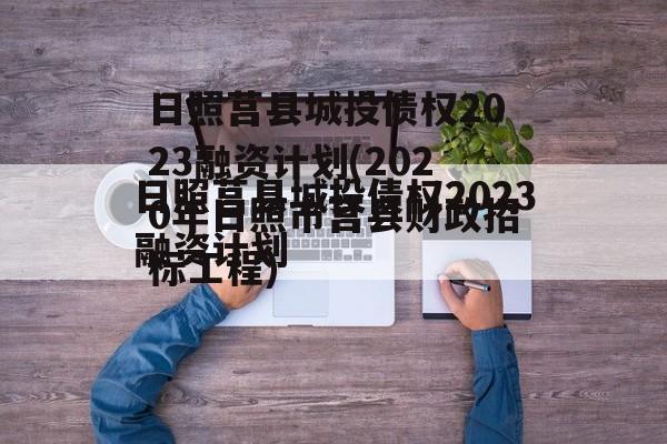 日照莒县城投债权2023融资计划(2020年日照市莒县财政招标工程)