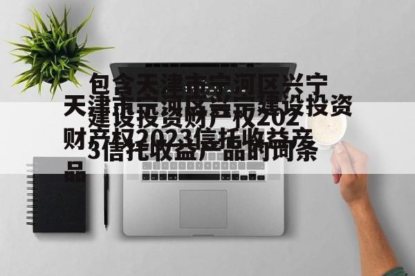包含天津市宁河区兴宁建设投资财产权2023信托收益产品的词条