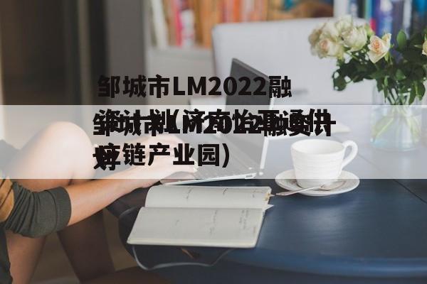 邹城市LM2022融资计划(济南怡亚通供应链产业园)