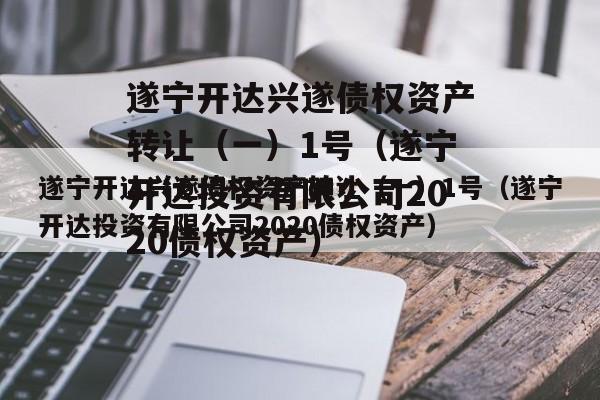 遂宁开达兴遂债权资产转让（一）1号（遂宁开达投资有限公司2020债权资产）