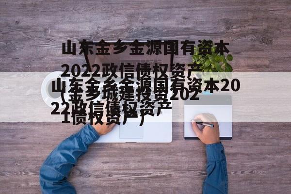 山东金乡金源国有资本2022政信债权资产(金乡城建投资2021债权资产)
