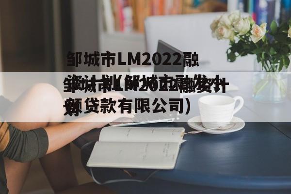 邹城市LM2022融资计划(邹城市融发小额贷款有限公司)