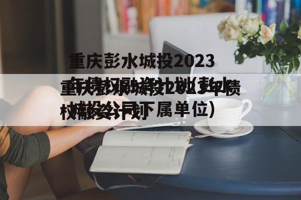 重庆彭水城投2023年债权融资计划(彭水城投公司下属单位)