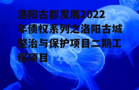 洛阳古都发展2022年债权系列之洛阳古城整治与保护项目二期工程项目