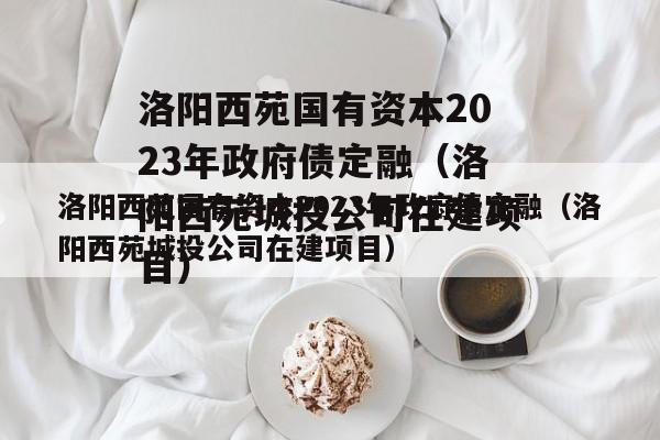 洛阳西苑国有资本2023年政府债定融（洛阳西苑城投公司在建项目）