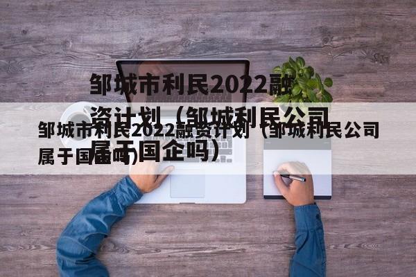 邹城市利民2022融资计划（邹城利民公司属于国企吗）