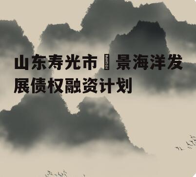山东寿光市昇景海洋发展债权融资计划