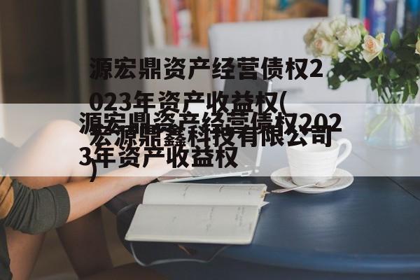 源宏鼎资产经营债权2023年资产收益权(宏源鼎鑫科技有限公司)