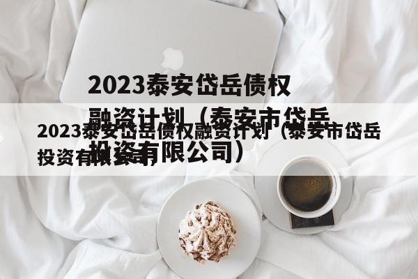 2023泰安岱岳债权融资计划（泰安市岱岳投资有限公司）