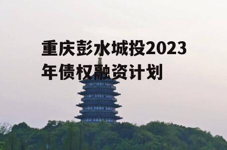 重庆彭水城投2023年债权融资计划