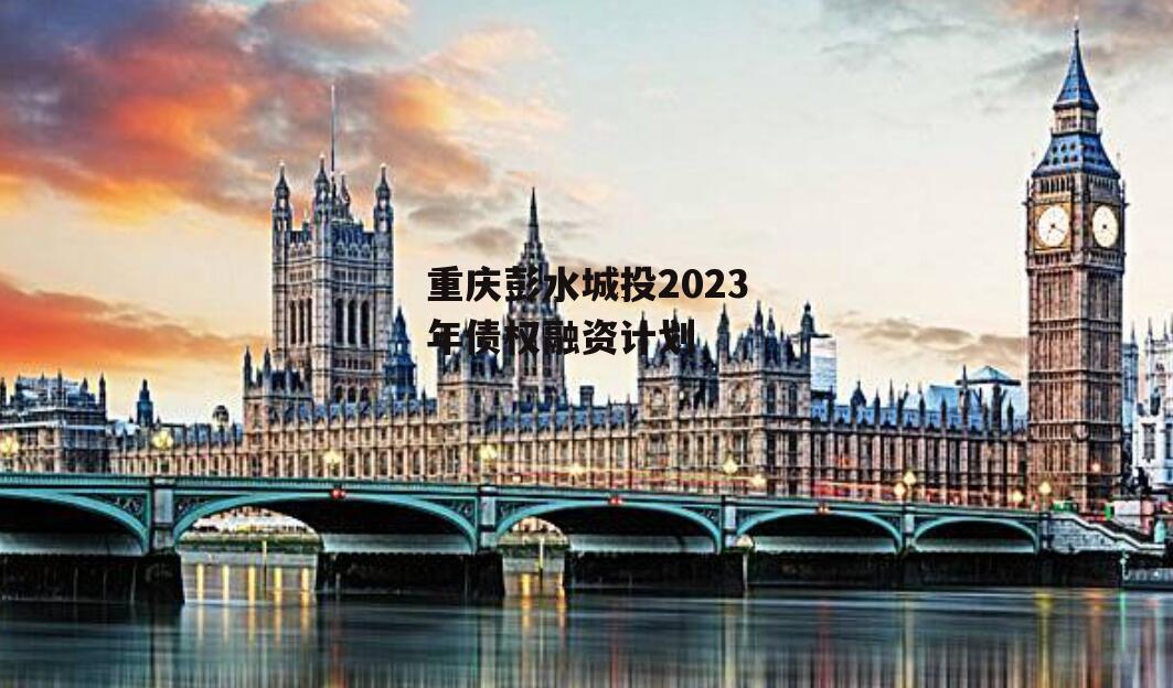 重庆彭水城投2023年债权融资计划