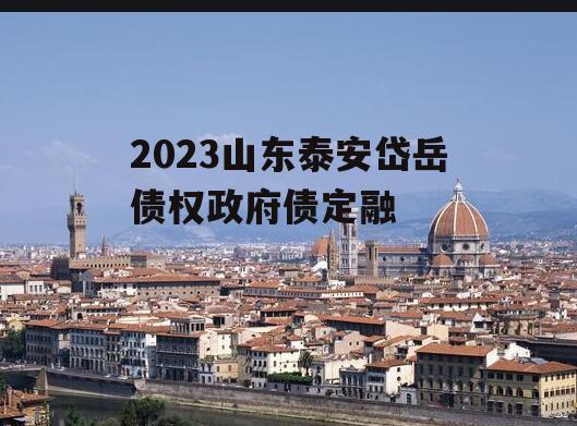 2023山东泰安岱岳债权政府债定融