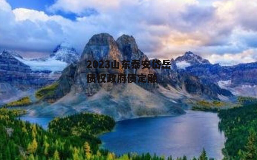 2023山东泰安岱岳债权政府债定融