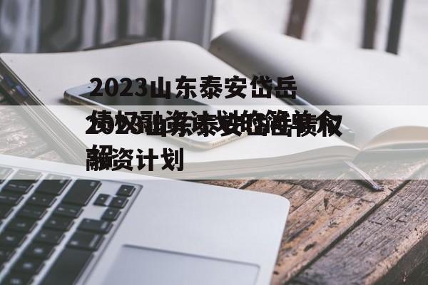 2023山东泰安岱岳债权融资计划的简单介绍