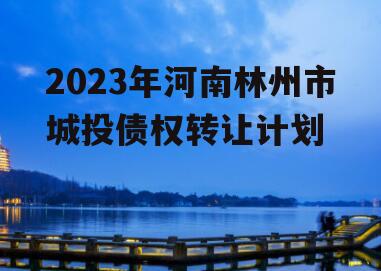 2023年河南林州市城投债权转让计划