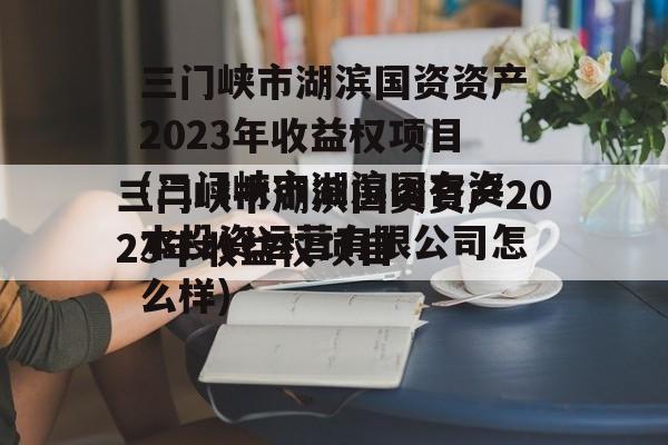 三门峡市湖滨国资资产2023年收益权项目(三门峡市湖滨国有资本投资运营有限公司怎么样)