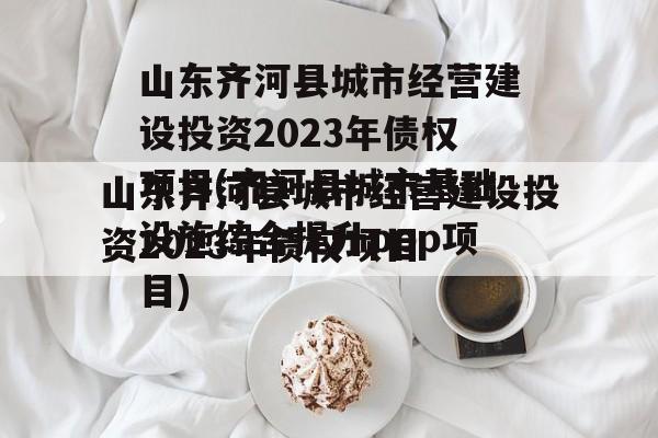 山东齐河县城市经营建设投资2023年债权项目(齐河县城市基础设施综合提升ppp项目)