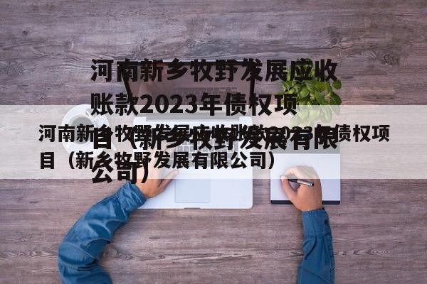 河南新乡牧野发展应收账款2023年债权项目（新乡牧野发展有限公司）