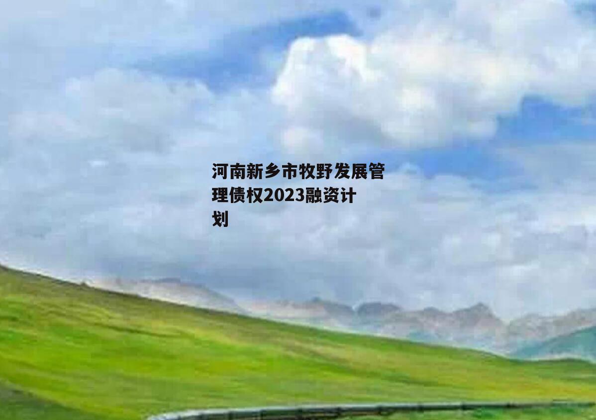 河南新乡市牧野发展管理债权2023融资计划