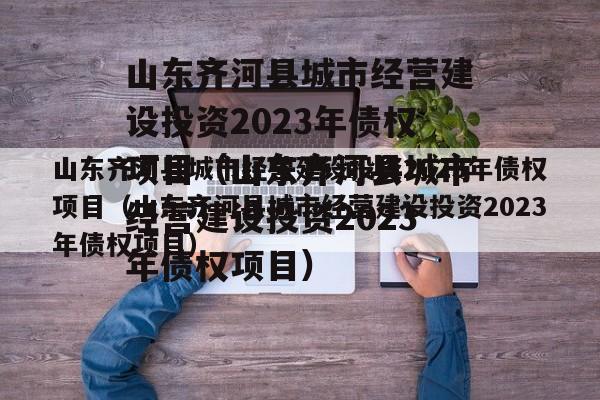 山东齐河县城市经营建设投资2023年债权项目（山东齐河县城市经营建设投资2023年债权项目）