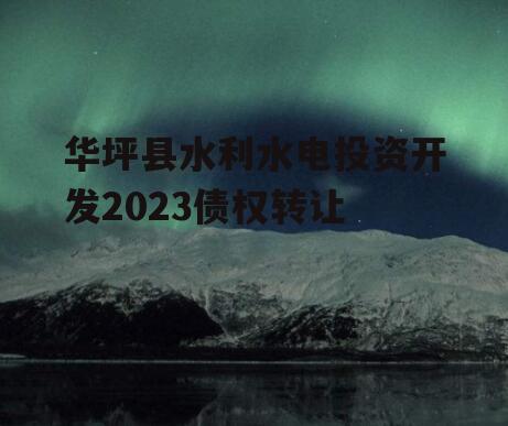华坪县水利水电投资开发2023债权转让