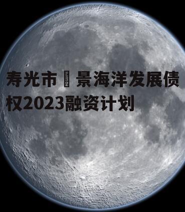 寿光市昇景海洋发展债权2023融资计划
