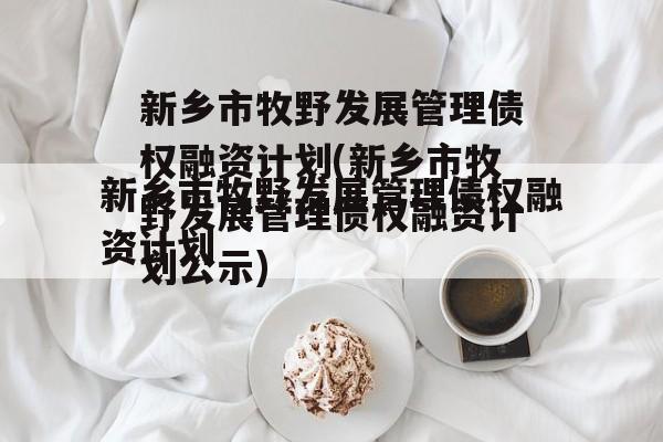 新乡市牧野发展管理债权融资计划(新乡市牧野发展管理债权融资计划公示)