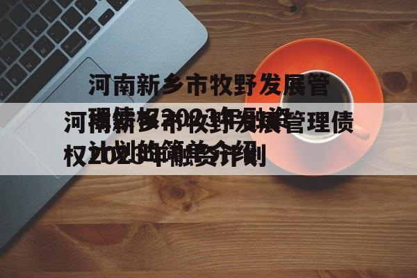 河南新乡市牧野发展管理债权2023年融资计划的简单介绍