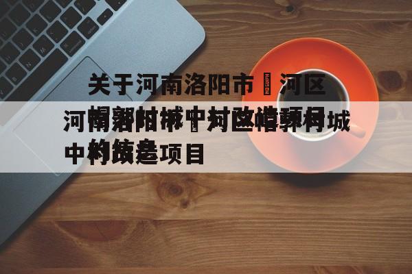 关于河南洛阳市瀍河区帽郭村城中村改造项目的信息