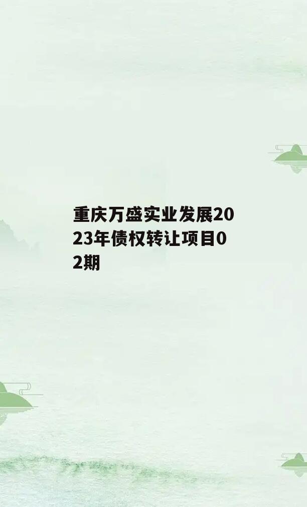 重庆万盛实业发展2023年债权转让项目02期