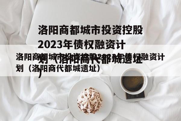 洛阳商都城市投资控股2023年债权融资计划（洛阳商代都城遗址）