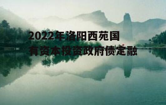 2022年洛阳西苑国有资本投资政府债定融