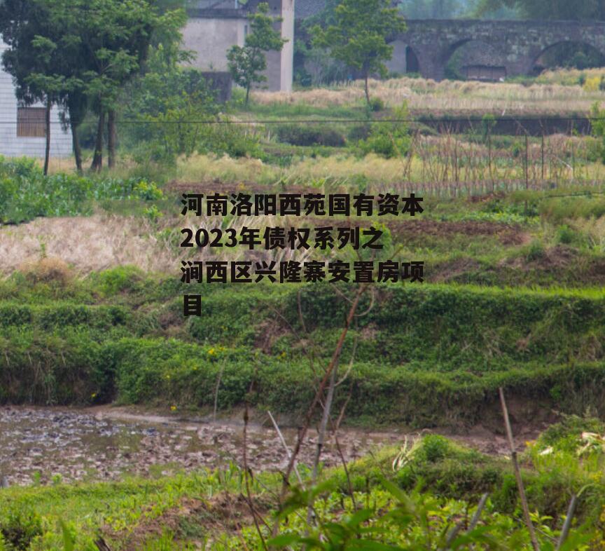 河南洛阳西苑国有资本2023年债权系列之涧西区兴隆寨安置房项目