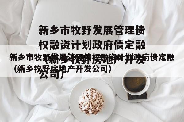 新乡市牧野发展管理债权融资计划政府债定融（新乡牧野房地产开发公司）
