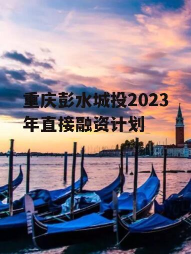 重庆彭水城投2023年直接融资计划