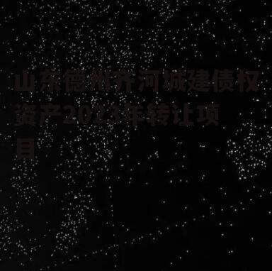 山东德州齐河城建债权资产2023年转让项目