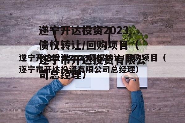 遂宁开达投资2023债权转让/回购项目（遂宁市开达投资有限公司总经理）