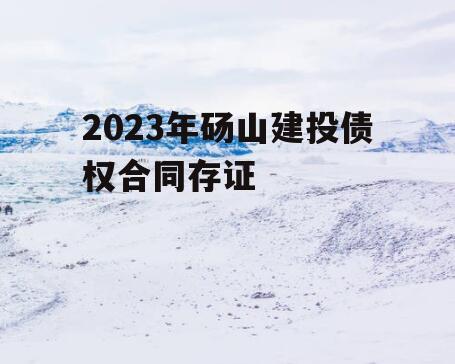 2023年砀山建投债权合同存证